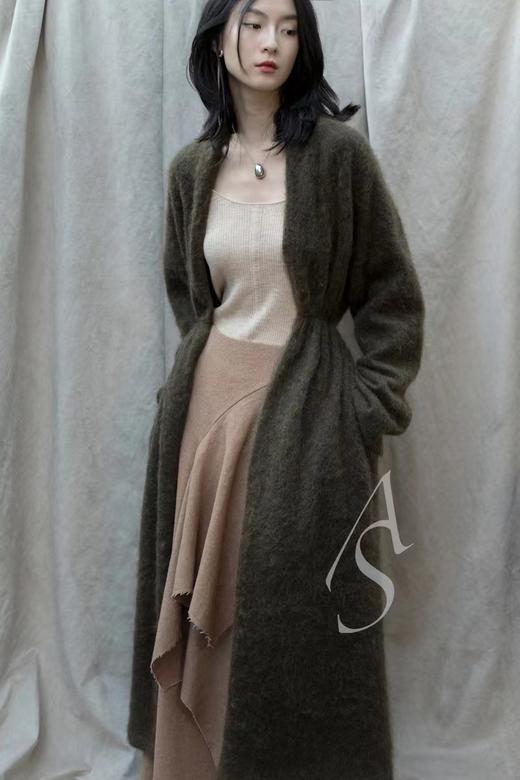 Oude Waag  茶杏色羊毛人字纹花边半裙 商品图4