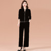 金丝绒女人味真丝绒通勤小洋装两件套装KQ-85808 商品缩略图1