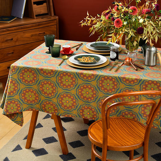 波斯圆环系列桌布轻奢高级感碎花桌布 商品图1