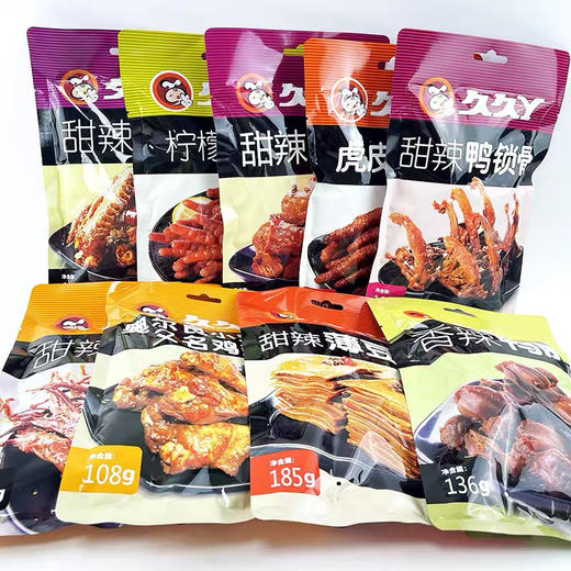 久久丫脖锁骨甜辣鸭鸭翅鸭舌豆干鸭肫小鸡腿虎皮柠檬凤爪包装零食 商品图1