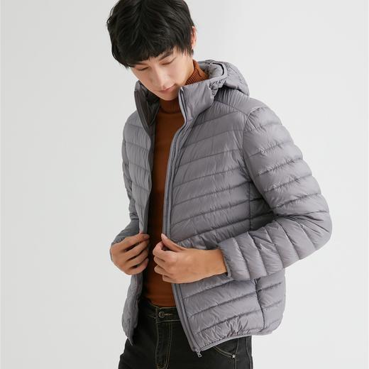 「4色可选！2022秋冬新款」柔菇菇轻薄羽绒服男 连帽纯色简约90绒外套上衣 商品图2