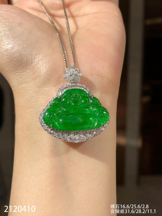 2120410，老坑冰帝王绿佛公吊坠。具体价格微信咨询 商品图3