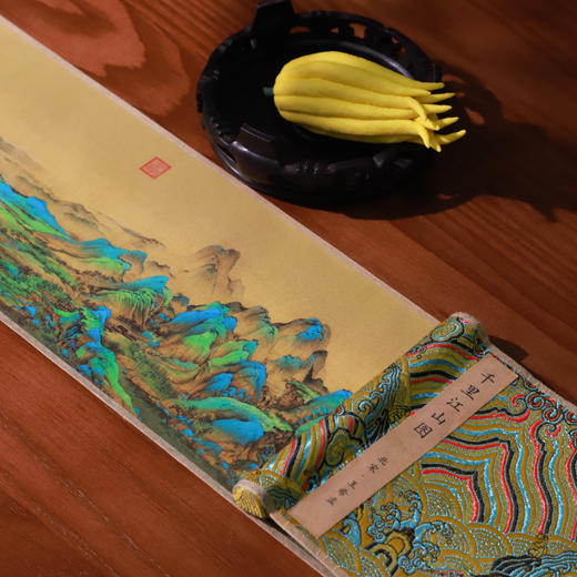 限量500件！G家版本馆杭州馆《一“桶”江山》：高清丝绢干里江山图+感温变色杯 等比例复刻 大师之作 商品图4