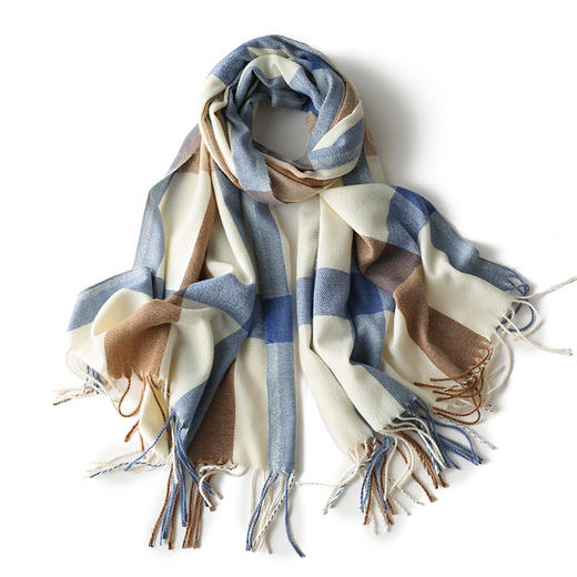 2023新款格子围巾女甜美风保暖围脖时尚披肩围巾女wjj05 商品图4