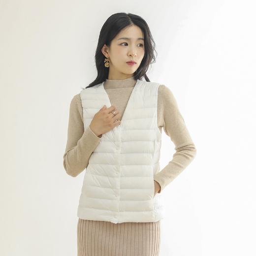 「10款配色！圆领V领自由切换」2022秋冬新款柔菇菇90绒轻薄羽绒服女 内胆V领圆领背心上衣 商品图3