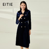 EITIE爱特爱冬季新款经典翻领时尚双排扣收腰中长风衣外套6804502 商品缩略图0