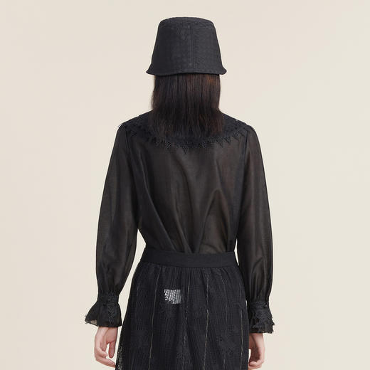 【高端系列】谜底2022秋款复古时尚宽松衬衫长袖衬衣女223GC1148 商品图2