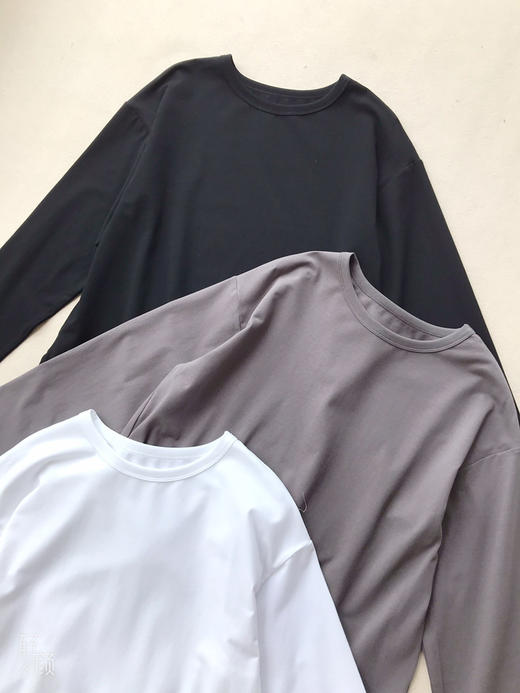 燕尾长袖圆领衫 白色 黑色 灰色 自己备注颜色号码 商品图1