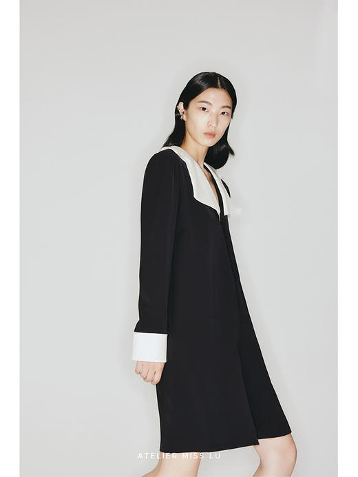 【小王子】异形翻领多层薄纱拼接H廓形连体裤/23000001 商品图2