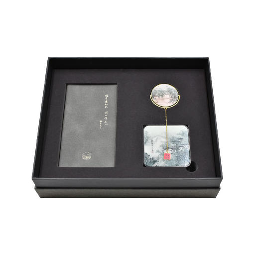 羽诗制造出品 月湖雅集套装邓维东宁波写生款笔记本充电宝黄铜书签文创礼盒 商品图4