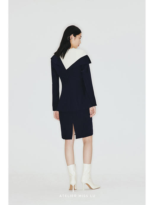 【情书】不规则几何撞色假两件长袖上衣/23007 商品图2