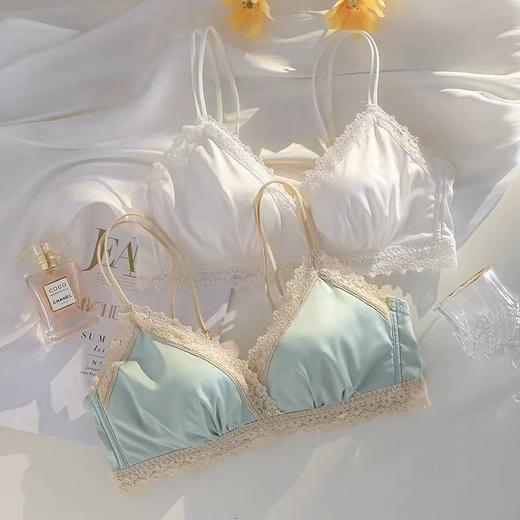 黛唯梵法式三角杯薄款无痕内衣女套装小胸聚拢纯欲少女无钢圈美背文胸罩 商品图2