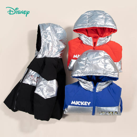 【商场同款】迪士尼童装冬季新品儿童保暖羽绒服男童撞色拼接连帽外套214DS0234 商品图2