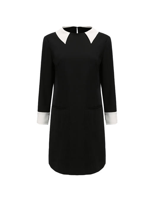 【两小无猜】露背撞色蝴蝶结设计H廓形连衣裙/2300007 商品图4