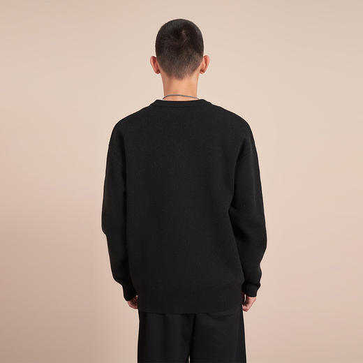 西遇针织衫男2023年秋冬季新款麻将发财长袖内搭毛衣圆领宽松上衣12122454 商品图3