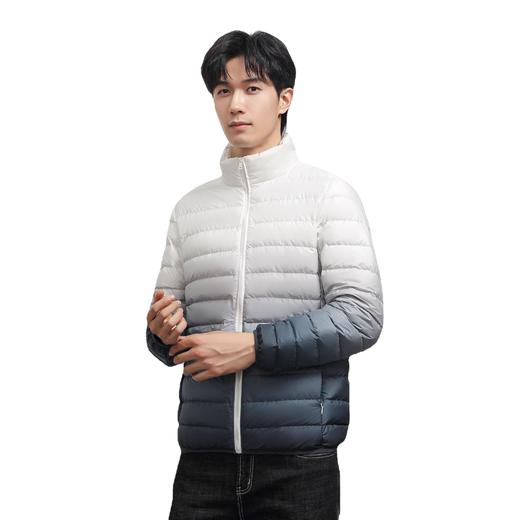 「水墨渐变色！2022秋冬新款」柔菇菇轻薄羽绒服 男立领渐变色简约90绒外套上衣 商品图4