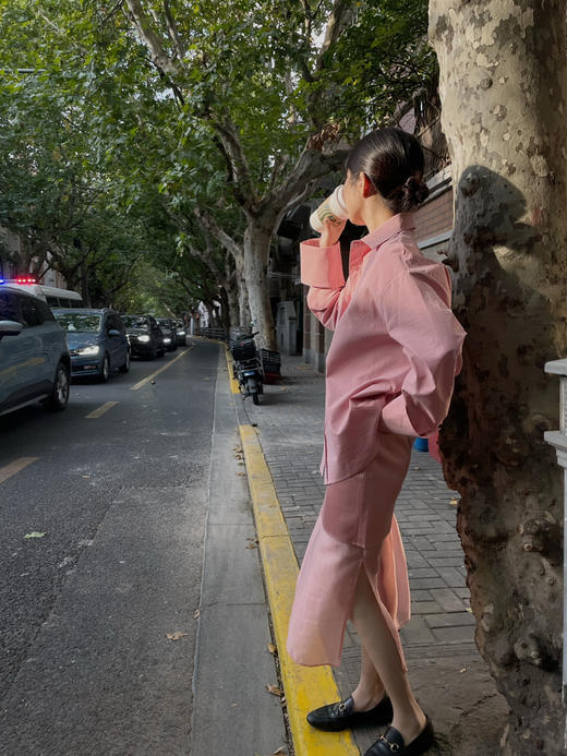 Viktoria Chan | AW22050 RUE boyfriend shirt [粉、白] 商品图3