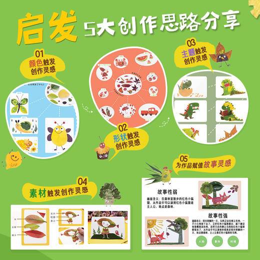 奇思妙想树叶画 一学就会的创意植物手工 儿童趣味小手工diy 亲子活动手工 幼儿园小学益智 提高专注力 美育美术美劳课 商品图2