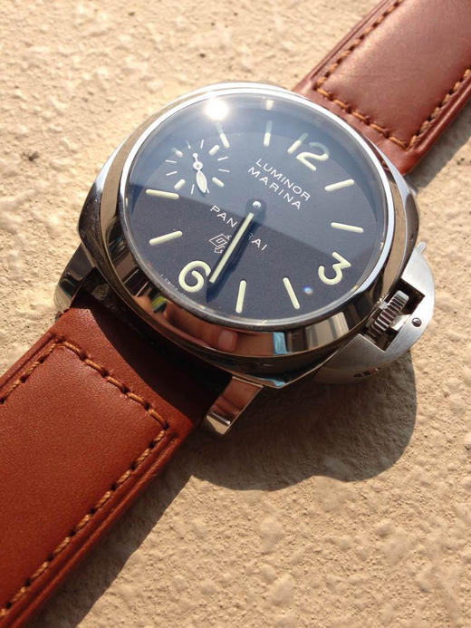 （沛005）XF沛纳海PAM 00005 系列：LUMINOR款式：手动机械,6497避震：Incabloc避震动力储备：56小时，男士手表，皮表带，密底 商品图8