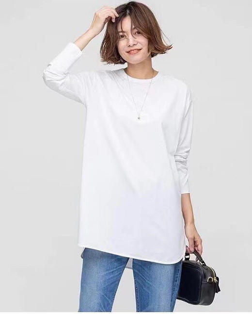 燕尾长袖圆领衫 白色 黑色 灰色 自己备注颜色号码 商品图2