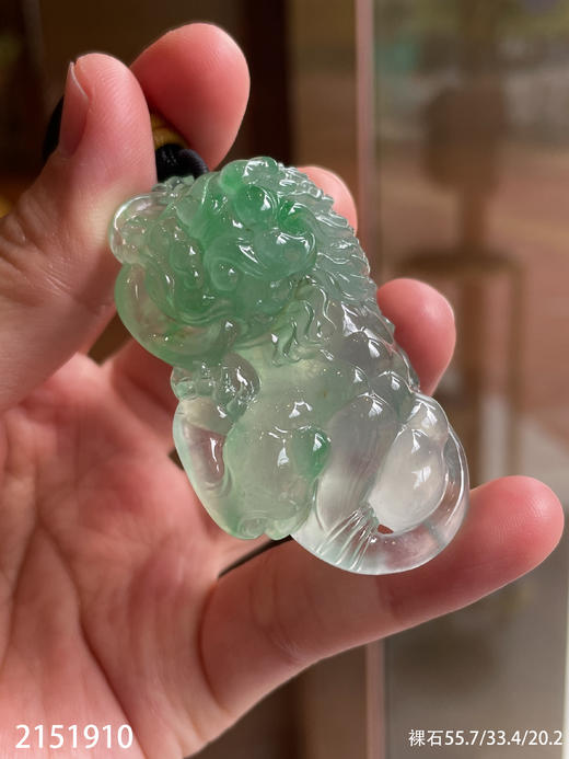 近玻璃飘翠霸王貔貅裸石【2151910】具体价格微信咨询 商品图3