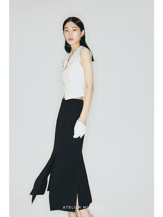 【夜落】多层裁片不规则开衩半裙/230004 商品图2