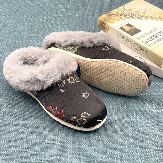 内联升男鞋居家手工千层底织锦毛口拖鞋2100C/2056C 商品图1