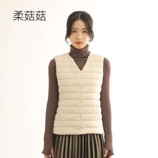 「10款配色！圆领V领自由切换」2022秋冬新款柔菇菇90绒轻薄羽绒服女 内胆V领圆领背心上衣 商品图0