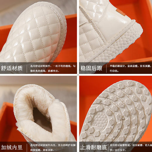 雪地靴女2023年新款皮面防水棉鞋冬季女鞋加绒加厚短靴子xdd01 商品图4