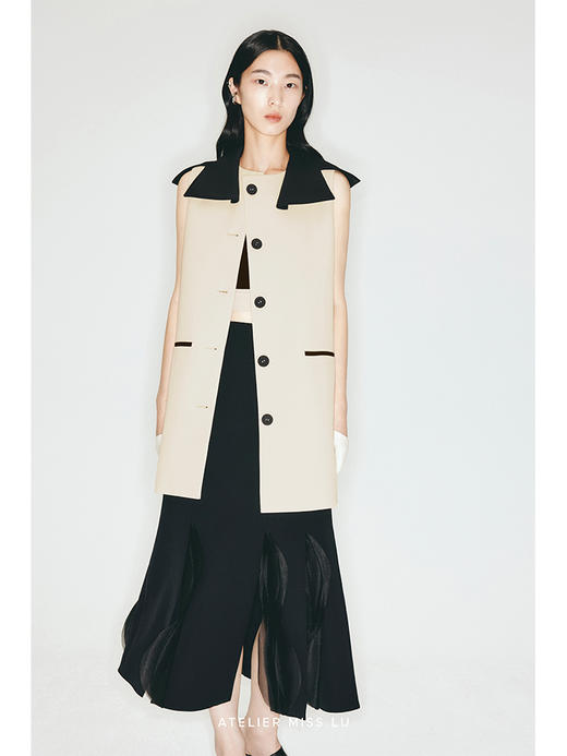 【夜孔雀】层裁片不规则开衩立体薄纱拼接半裙/230003 商品图3