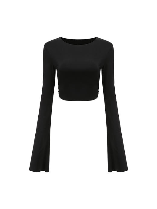 【致命黑兰】环保皮带装饰弹力针织露背上衣/23009A 商品图4