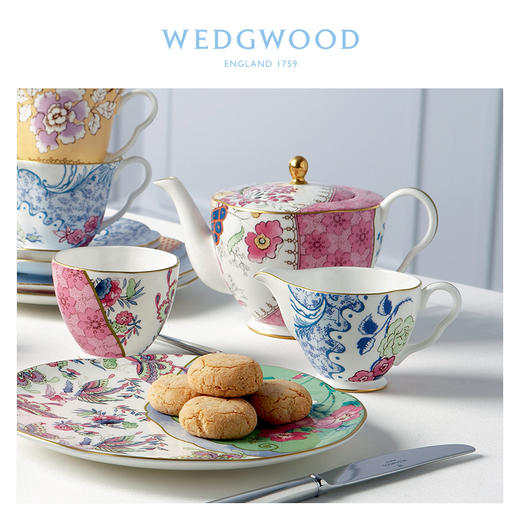 WEDGWOOD玮致活花间舞蝶骨瓷壶500ml带盖欧式小茶壶咖啡壶 商品图3