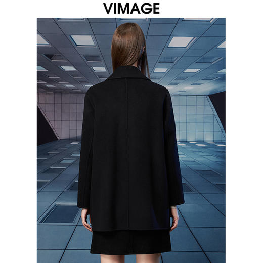 VIMAGE纬漫纪冬季新款翻领洋气显瘦中长款外套V1814404 商品图4
