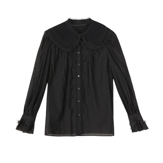 【高端系列】谜底2022秋款复古时尚宽松衬衫长袖衬衣女223GC1148 商品图4