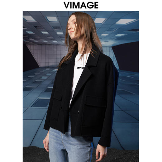  VIMAGE纬漫纪冬季新款翻领洋气显瘦短款外套V1814402 商品图2