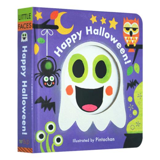 万圣节快乐 英文原版绘本 Little Faces Happy Halloween 百变脸谱系列 精装立体变景书 机关操作玩具纸板书 英文版英语书籍 商品图3