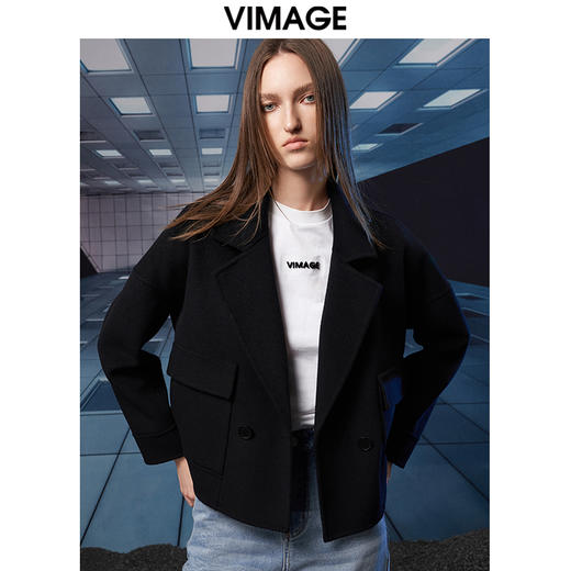  VIMAGE纬漫纪冬季新款翻领洋气显瘦短款外套V1814402 商品图3