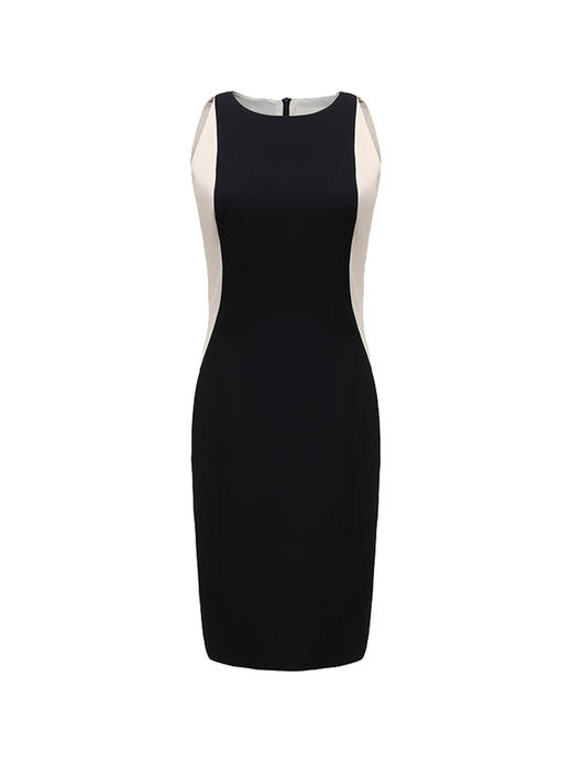 【蔚蓝深海】曲线撞色拼接设计修身连衣裙/2300009 商品图4