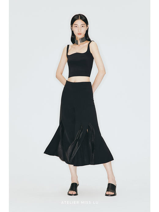 【山峦】水流领弹力修身针织吊带上衣/230012 商品图2