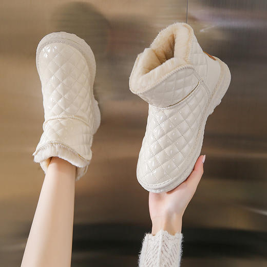 雪地靴女2023年新款皮面防水棉鞋冬季女鞋加绒加厚短靴子xdd01 商品图1