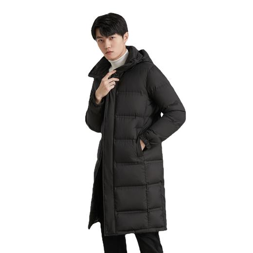 「4款配色！2022秋冬新款」柔菇菇羽绒服男 连帽中长款90绒白鹅绒加厚外套上衣 商品图4