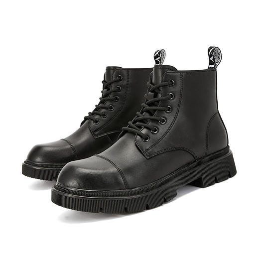 西遇马丁靴男冬季新款复古潮男英伦风短靴厚底增高工装靴22125656 商品图4