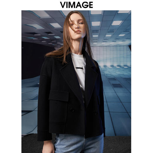 VIMAGE纬漫纪冬季新款翻领洋气显瘦短款外套V1814402 商品图0