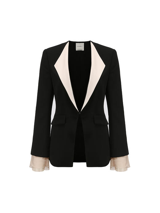 【追光】薄纱撞色拼接收腰西装外套/23003 商品图4