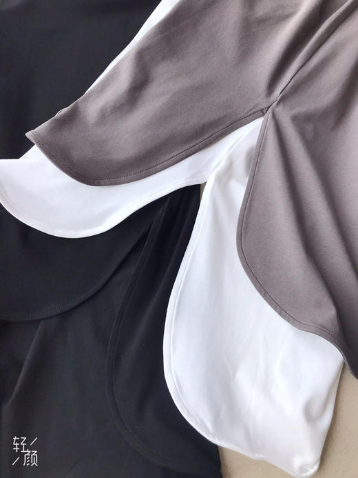 燕尾长袖圆领衫 白色 黑色 灰色 自己备注颜色号码 商品图4