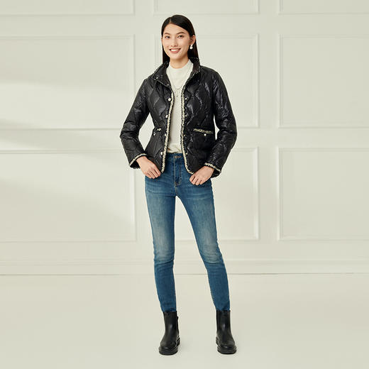 EITIE爱特爱冬季新款白鸭绒气质修身羽绒服外套6811504 商品图3