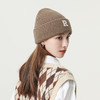 「12款配色」韩版冬季休闲字母R毛线针织帽子 女护耳逛街保暖冷帽男情侣套头帽配饰 商品缩略图3