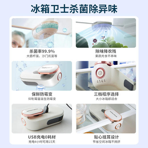 【摩飞 冰箱除味器】冰箱小卫士！杀菌除味 立体净化 食物保鲜卫生 小机身不占空间 商品图3