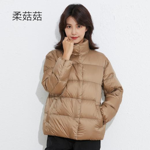 「5款配色！2022秋冬新款」柔菇菇羽绒服 韩版短款90白鸭绒面包服外套上衣 商品图0