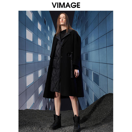  VIMAGE纬漫纪冬季新款宽松保暖假两件羽绒服外套V1811417 商品图1